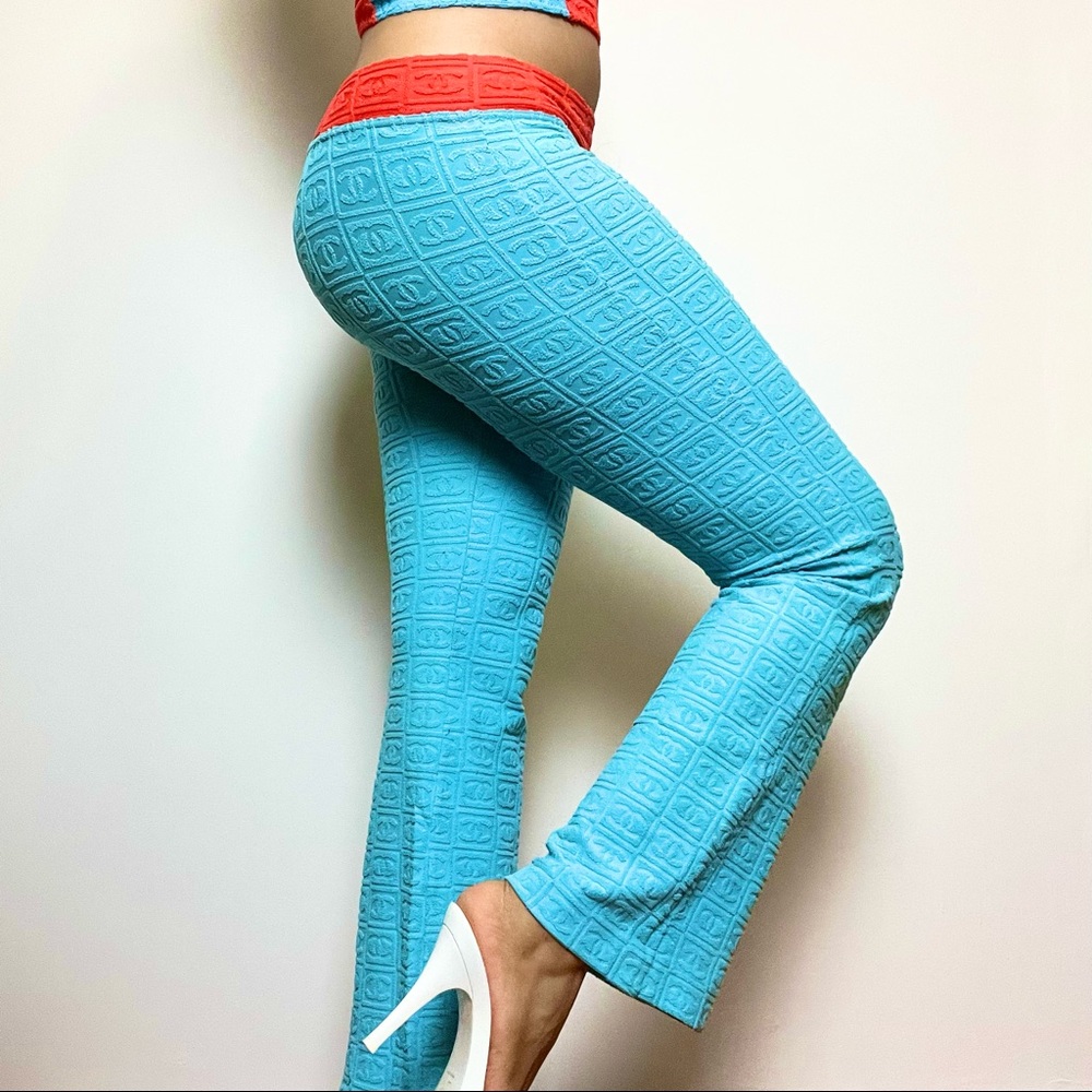 SOLD Chanel Spring/Summer 2002 Sport Terrycloth Logo Pants